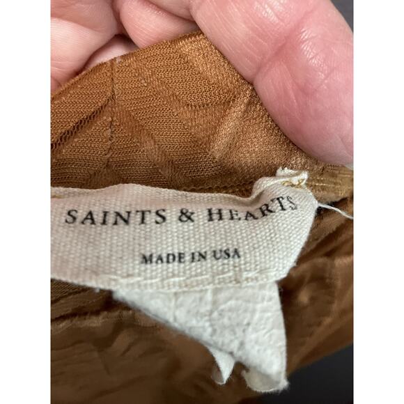 Saints & Hearts Pants Womens Large Flares Boho Chevron Pattern Made in USA Retro - Picture 6 of 8